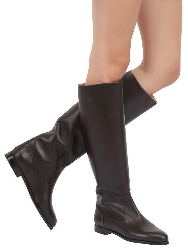Manolo Blahnik Leather 20mm Luchino Brushed Calf Riding Boots in 